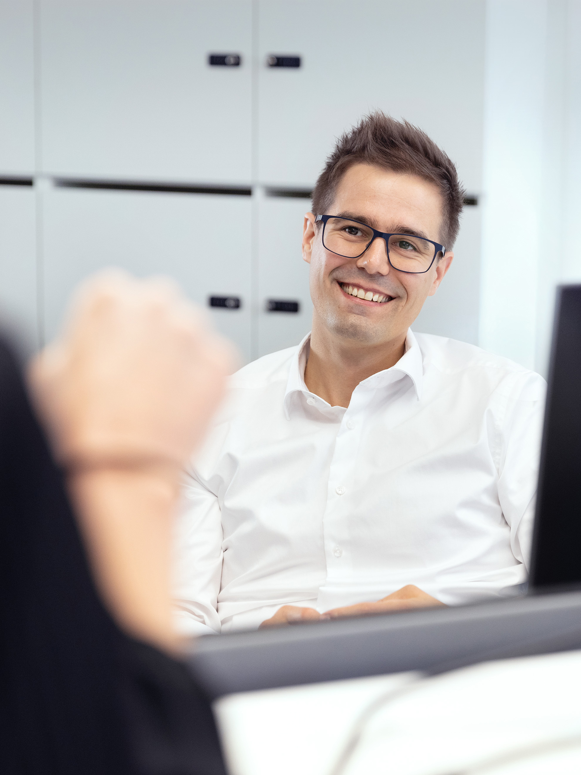 man with shirt smiling